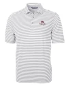 FSU Bobby Bowden Cutter & Buck Virtue Eco Pique Stripe Recycled Mens Polo Polished Medium Gray Mannequin Thumbnail Image