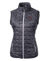 FSU Bobby Bowden Cutter & Buck Rainier PrimaLoft® Womens Eco Insulated Full Zip Printed Puffer Vest Black Mannequin Thumbnail Image