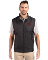 Mississippi State Bulldogs Vintage  - Cutter & Buck Stealth Hybrid Quilted Mens Big and Tall Windbreaker Vest Black Front Thumbnail Image