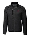 FSU Bobby Bowden Cutter & Buck Mainsail Sweater-Knit Mens Big and Tall Full Zip Jacket Charcoal Heather Mannequin Thumbnail Image