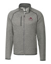 FSU Bobby Bowden Cutter & Buck Mainsail Sweater-Knit Mens Big and Tall Full Zip Jacket Polished Heather Mannequin Thumbnail Image
