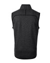 FSU Bobby Bowden Cutter & Buck Mainsail Sweater-Knit Mens Big and Tall Full Zip Vest Charcoal Heather Mannequin Back Thumbnail Image
