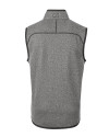 FSU Bobby Bowden Cutter & Buck Mainsail Sweater-Knit Mens Big and Tall Full Zip Vest Polished Heather Mannequin Back Thumbnail Image