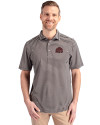 Mississippi State Bulldogs Vintage  - Cutter & Buck Virtue Eco Pique Stripe Recycled Mens Big and Tall Polo Black Front Thumbnail Image