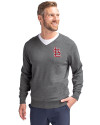 St. Louis Cardinals- Cutter & Buck Lakemont Tri-Blend Mens V-Neck Pullover Sweater Charcoal Heather Front Thumbnail Image