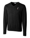 Cincinnati Bearcats Cutter & Buck Lakemont Tri-Blend Mens V-Neck Pullover Sweater Black Mannequin Thumbnail Image