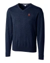 Virginia Cavaliers Cutter & Buck Lakemont Tri-Blend Mens V-Neck Pullover Sweater Liberty Navy Mannequin Thumbnail Image