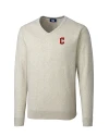 Cleveland Guardians - Cutter & Buck Lakemont Tri-Blend Mens V-Neck Pullover Sweater Oatmeal Heather Mannequin Thumbnail Image