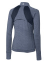Cleveland Guardians Cutter & Buck Womens Shoreline Colorblock Full-Zip Liberty Navy Heather Mannequin Back Thumbnail Image