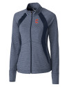 Cleveland Guardians - Cutter & Buck Womens Shoreline Colorblock Full-Zip Liberty Navy Heather Mannequin Thumbnail Image