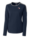 Cleveland Guardians Cutter & Buck Womens Cheer Colorblock Long Sleeve Tee Liberty Navy Mannequin Thumbnail Image