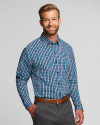 View image 1: Cutter & Buck Mens Anchor Double Check Shirt Fresh Mint Front