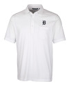 Detroit Tigers Cutter & Buck Advantage Tri-Blend Jersey Mens Pocket Polo White Mannequin Thumbnail Image