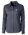 Detroit Tigers Cutter & Buck Versatech Geo Dobby Stretch Womens Long Sleeve Dress Shirt Liberty Navy Mannequin Thumbnail Image