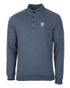 Detroit Tigers Cutter & Buck Saturday Cotton Blend Mens Mock Pullover Sweatshirt Navy Blue Heather Mannequin Thumbnail Image