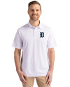Detroit Tigers Cutter & Buck Virtue Eco Pique Recycled Mens Polo White Front Thumbnail Image
