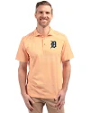 View image 7: Detroit Tigers Cutter & Buck Virtue Recycled Stripe Featherlight Pique Mens Polo Orange Burst Front