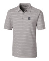 Detroit Tigers Cutter & Buck Forge Epic Confidence Recycled Heathered Stripe Stretch Mens Polo Polished Medium Gray Mannequin Thumbnail Image