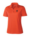 Detroit Tigers Cutter & Buck Genre Textured Solid Womens Polo College Orange Mannequin Thumbnail Image