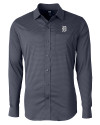 Detroit Tigers Cutter & Buck Versatech Geo Dobby Stretch Mens Big and Tall Long Sleeve Dress Shirt Liberty Navy Mannequin Thumbnail Image
