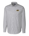 Wisconsin-Milwaukee Panthers Cutter & Buck Stretch Oxford Stripe Mens Big and Tall Long Sleeve Dress Shirt Charcoal Mannequin Thumbnail Image