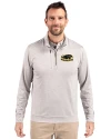 View image 4: Wisconsin-Milwaukee Panthers Cutter & Buck Stealth Heathered Mens Quarter Zip Polished Medium Gray Front