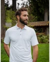 Man Wearing White Cutter & Buck Virtue Eco Pique Tile Print Recycled Mens Big & Tall Polo Shirt Thumbnail Image