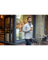 Man Wearing Polished Cutter & Buck Adapt Eco Knit Hybrid Recycled Mens Big & Tall Full Zip Jacket Thumbnail Image