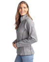 View image 9: Cutter & Buck Mainsail Sweater-Knit Womens Full Zip Jacket Polished Heather Side