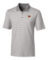 Washington Commanders Cutter & Buck Forge Tonal Stripe Stretch Mens Polo Polished Medium Gray Mannequin Thumbnail Image