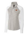 Washington Commanders Cutter & Buck Forge Tonal Stripe Stretch Half Zip Womens Top White/Polished Mannequin Thumbnail Image