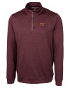 Washington Commanders Cutter & Buck Stealth Heathered Quarter Zip Mens Pullover Bordeaux Mannequin Thumbnail Image