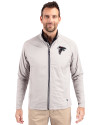 Atlanta Falcons Cutter & Buck Adapt Eco Knit Hybrid Recycled Mens Big & Tall Full Zip Jacket Polished Medium Gray Front Thumbnail Image