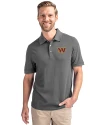 Washington Commanders Cutter & Buck Advantage Eco Tri-Blend Pique Mens Big and Tall Polo Elemental Grey Front Thumbnail Image