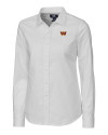 Washington Commanders Cutter & Buck Stretch Oxford Womens Long Sleeve Dress Shirt White Mannequin Thumbnail Image