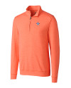 Houston Astros Cutter & Buck Shoreline Heathered Quarter Zip Mens Pullover College Orange Heather Mannequin Thumbnail Image