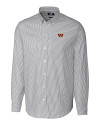 Washington Commanders Cutter & Buck Stretch Oxford Stripe Mens Long Sleeve Dress Shirt Charcoal Mannequin Thumbnail Image