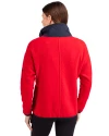 New England Patriots Cutter & Buck Cascade Eco Fleece Womens Full Zip Jacket Red/Navy Blue Back Thumbnail Image