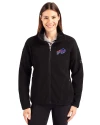 Buffalo Bills Cutter & Buck Cascade Eco Fleece Womens Full Zip Jacket Black Front Thumbnail Image