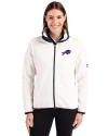Buffalo Bills Cutter & Buck Cascade Eco Fleece Womens Full Zip Jacket Shell/Navy Blue Front Thumbnail Image