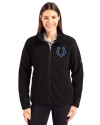Indianapolis Colts Cutter & Buck Cascade Eco Fleece Womens Full Zip Jacket Black Front Thumbnail Image
