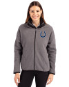 Indianapolis Colts Cutter & Buck Cascade Eco Fleece Womens Full Zip Jacket Elemental Grey/Black Front Thumbnail Image