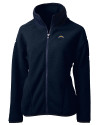 Los Angeles Chargers Cutter & Buck Cascade Eco Fleece Womens Full Zip Jacket Navy Blue Mannequin Thumbnail Image
