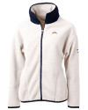 Los Angeles Chargers Cutter & Buck Cascade Eco Fleece Womens Full Zip Jacket Shell/Navy Blue Mannequin Thumbnail Image