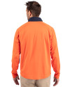 Denver Broncos Cutter & Buck Adapt Eco Knit Hybrid Recycled Mens Quarter Zip College Orange/Navy Blue Back Thumbnail Image