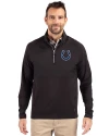 Indianapolis Colts Cutter & Buck Adapt Eco Knit Hybrid Recycled Mens Quarter Zip Black Front Thumbnail Image