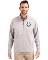 Indianapolis Colts Cutter & Buck Adapt Eco Knit Hybrid Recycled Mens Quarter Zip Polished Medium Gray Front Thumbnail Image
