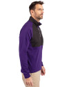 Minnesota Vikings Cutter & Buck Adapt Eco Knit Hybrid Recycled Mens Quarter Zip College Purple/Black Side Thumbnail Image