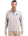 View image 7: Detroit Lions Cutter & Buck Adapt Recycled Soft Knit Stretch Mens Hybrid Quarter Zip Pullover  Polished Medium Gray Front
