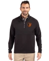Baltimore Orioles Cutter & Buck Adapt Eco Knit Hybrid Recycled Mens Quarter Zip Black Front Thumbnail Image
